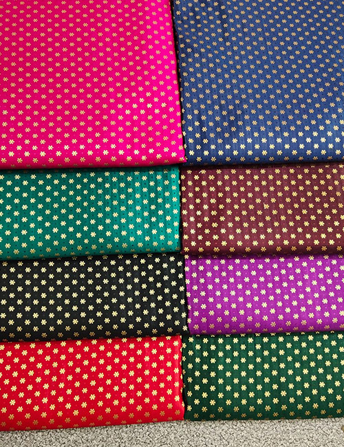 Banarasi Katan Silk Star Motifs Weaved Brocade Fabric