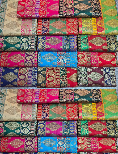 Satan Katan Silk Multi Meena Weaved Banarasi Silk Brocade Fabric