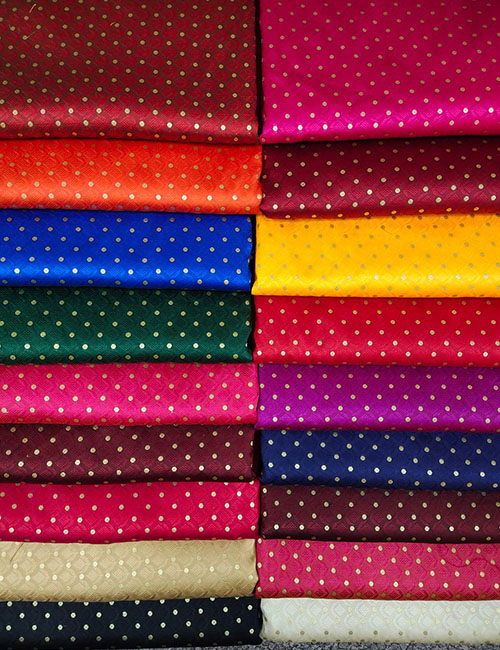Banarasi Katan Silk Polka Dot Tanchuyi Weaved Brocade Fabric