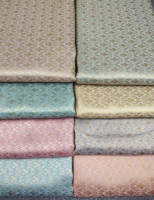 Katan Silk Multi Meena Ranghat Weaved Banarasi Brocade Fabric