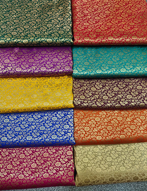 Banarasi Katan Silk Gold Zari Jaal Weaved Brocade Fabric
