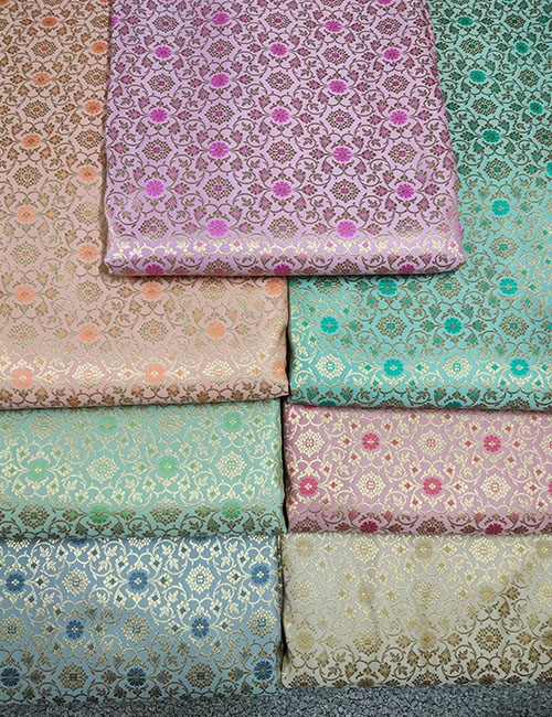 Satan Katan Silk Gold & Resham Meena Weaved Banarasi Brocade Fabric