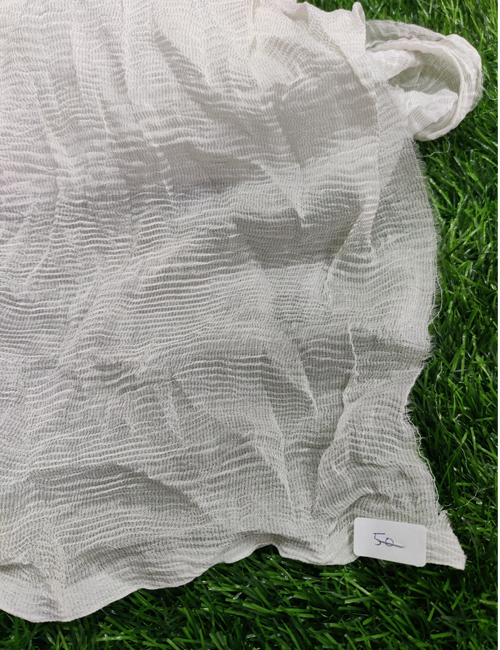 White Crush Pure Chiffon Silk Dyeable Fabric